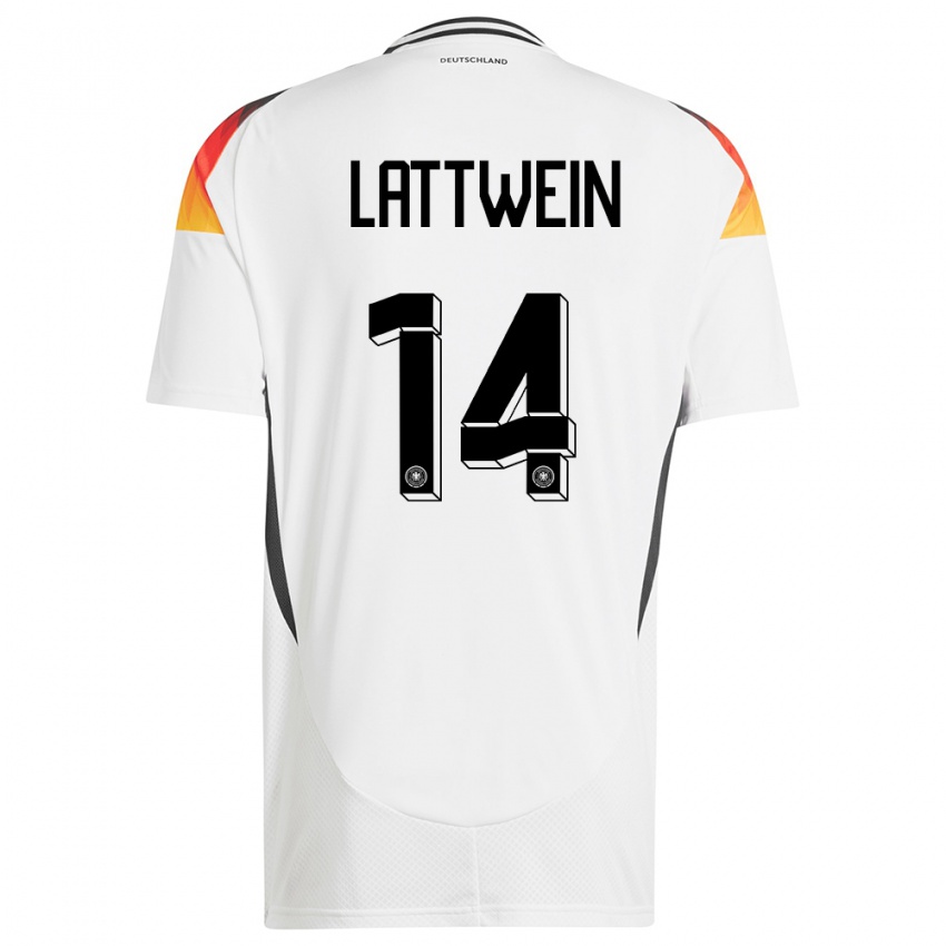 Kinderen Duitsland Lena Lattwein #14 Wit Thuisshirt Thuistenue 24-26 T-Shirt