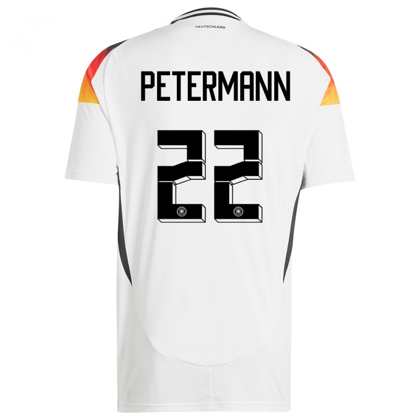 Kinderen Duitsland Lena Petermann #22 Wit Thuisshirt Thuistenue 24-26 T-Shirt