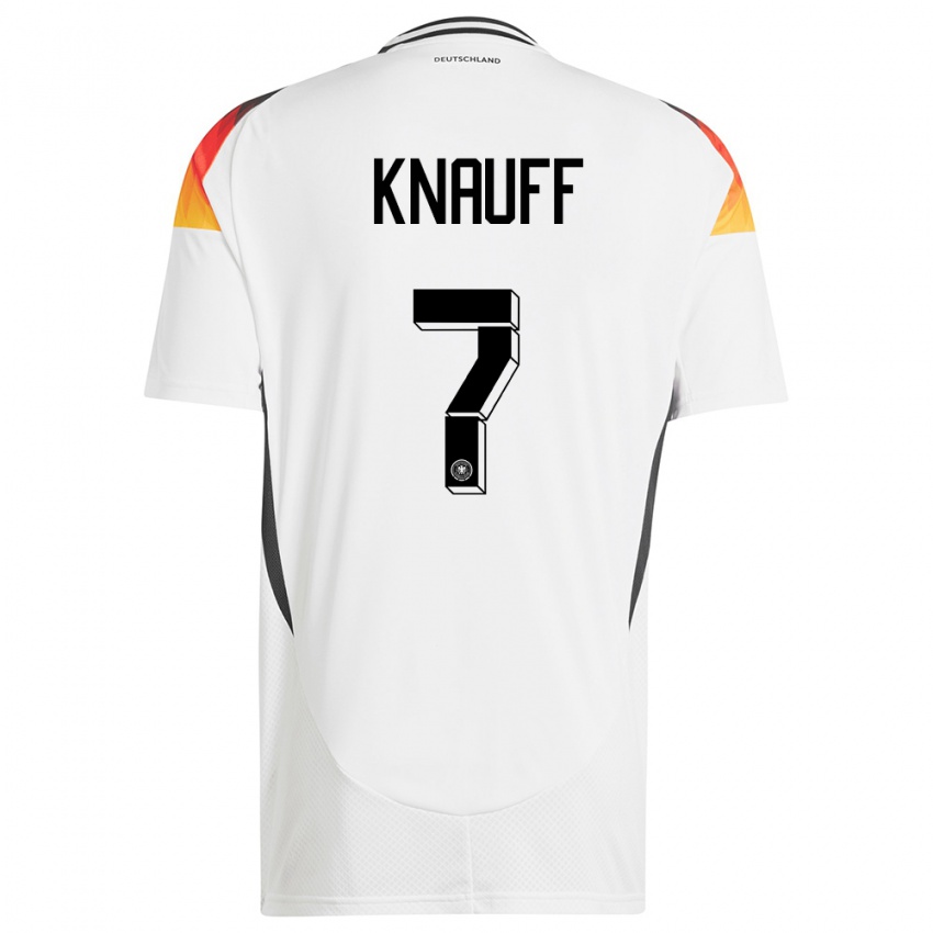 Kinderen Duitsland Ansgar Knauff #7 Wit Thuisshirt Thuistenue 24-26 T-Shirt