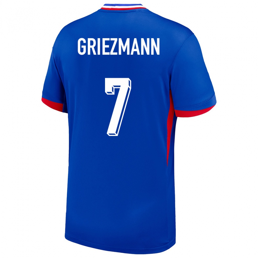 Kinderen Frankrijk Antoine Griezmann #7 Blauw Thuisshirt Thuistenue 24-26 T-Shirt