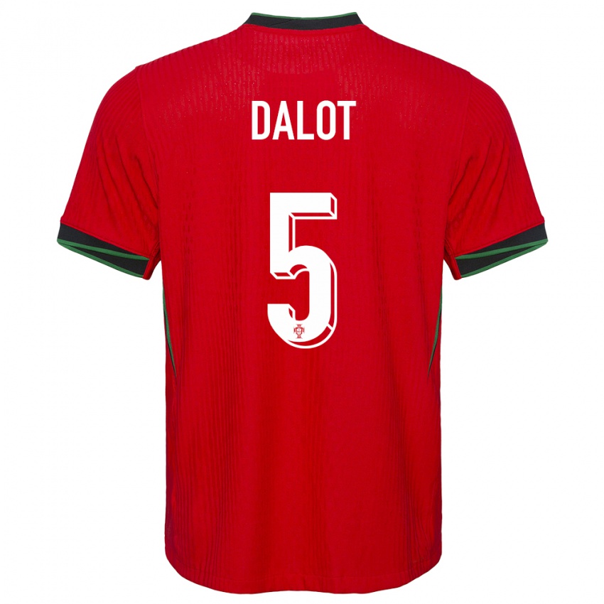 Kinderen Portugal Diogo Dalot #5 Rood Thuisshirt Thuistenue 24-26 T-Shirt