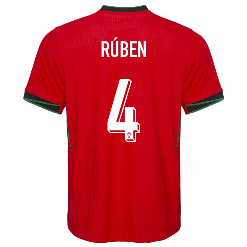 Kinderen Portugal Ruben Dias #4 Rood Thuisshirt Thuistenue 24-26 T-Shirt