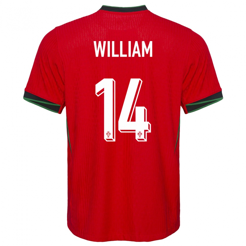 Kinderen Portugal William Carvalho #14 Rood Thuisshirt Thuistenue 24-26 T-Shirt