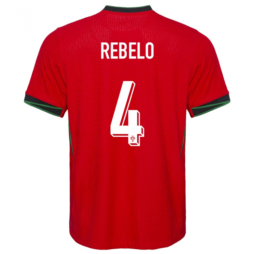 Kinderen Portugal Silvia Rebelo #4 Rood Thuisshirt Thuistenue 24-26 T-Shirt