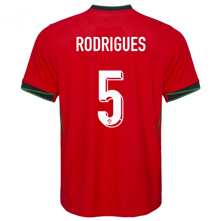 Kinderen Portugal Rafael Rodrigues #5 Rood Thuisshirt Thuistenue 24-26 T-Shirt