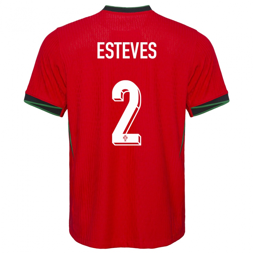 Kinderen Portugal Goncalo Esteves #2 Rood Thuisshirt Thuistenue 24-26 T-Shirt