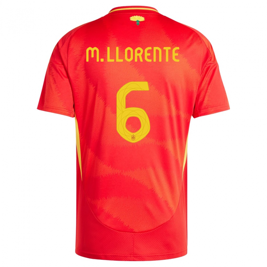 Kinderen Spanje Marcos Llorente #6 Rood Thuisshirt Thuistenue 24-26 T-Shirt