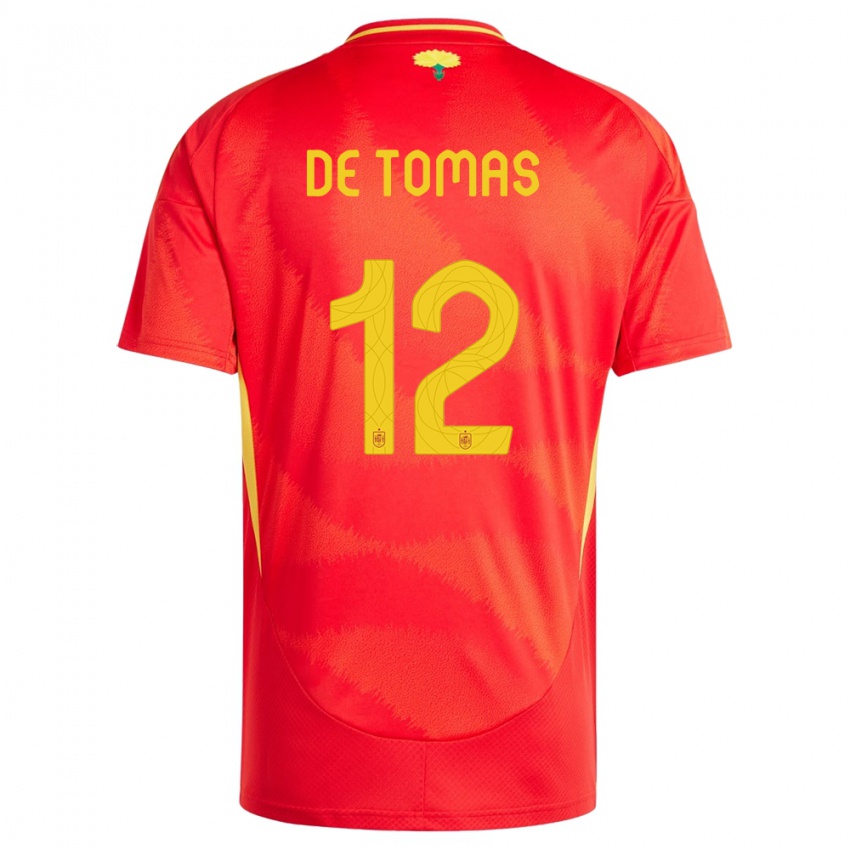 Kinderen Spanje Raul De Tomas #12 Rood Thuisshirt Thuistenue 24-26 T-Shirt