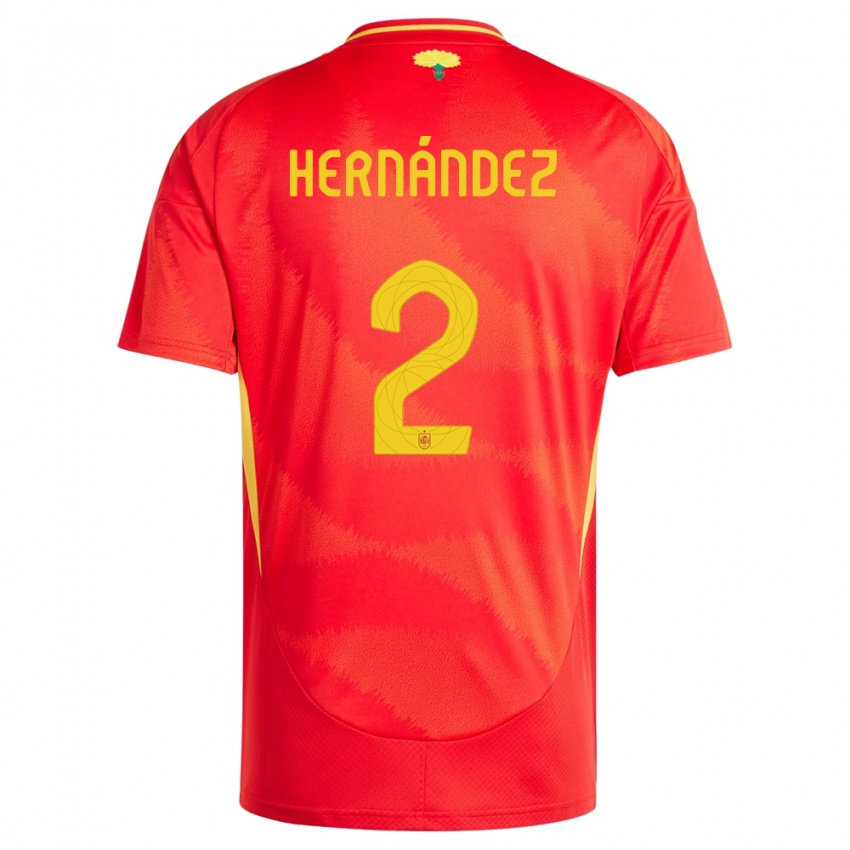Kinderen Spanje Oihane Hernandez #2 Rood Thuisshirt Thuistenue 24-26 T-Shirt