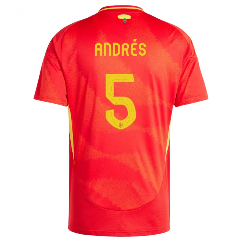 Kinderen Spanje Ivana Andres #5 Rood Thuisshirt Thuistenue 24-26 T-Shirt