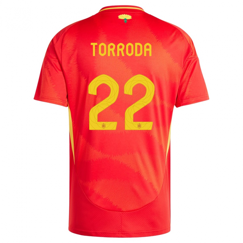 Kinderen Spanje Anna Torroda #22 Rood Thuisshirt Thuistenue 24-26 T-Shirt