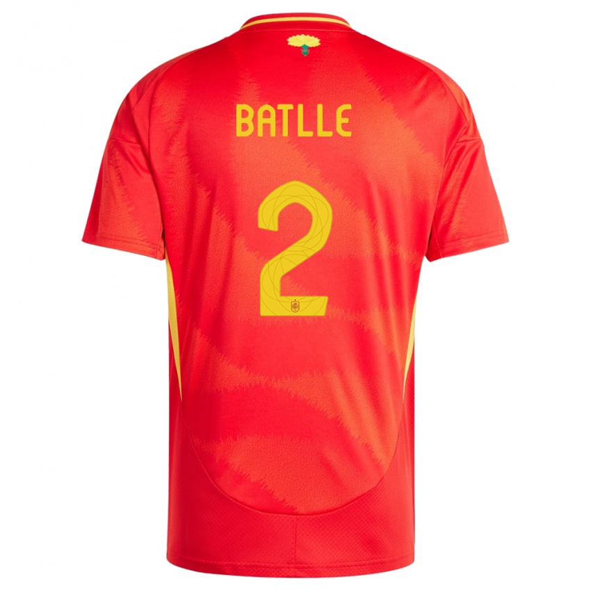 Kinderen Spanje Ona Batlle #2 Rood Thuisshirt Thuistenue 24-26 T-Shirt