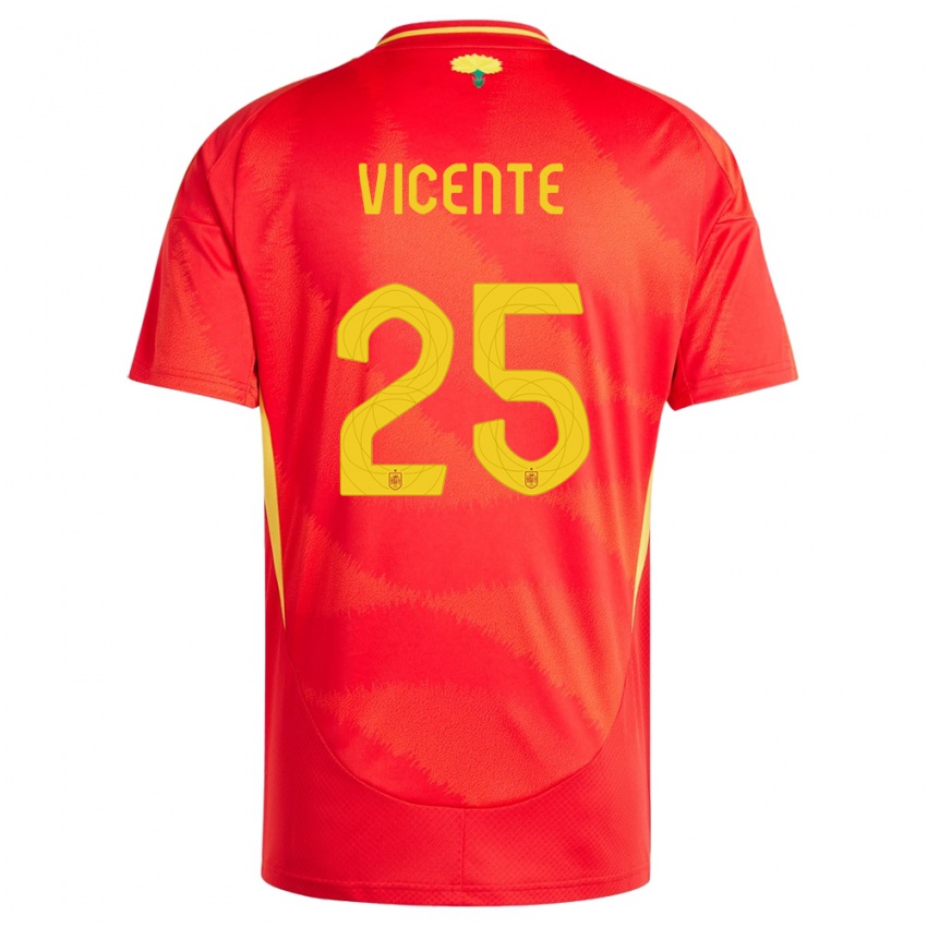 Kinderen Spanje Ainhoa Vicente #25 Rood Thuisshirt Thuistenue 24-26 T-Shirt