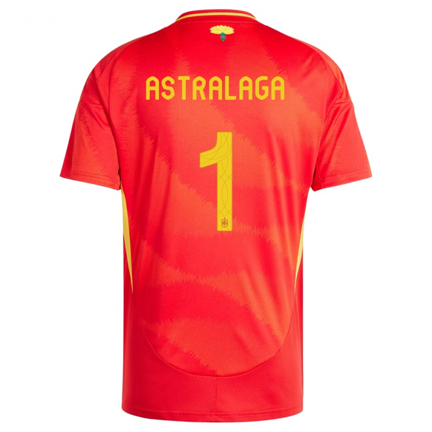 Kinderen Spanje Ander Astralaga #1 Rood Thuisshirt Thuistenue 24-26 T-Shirt