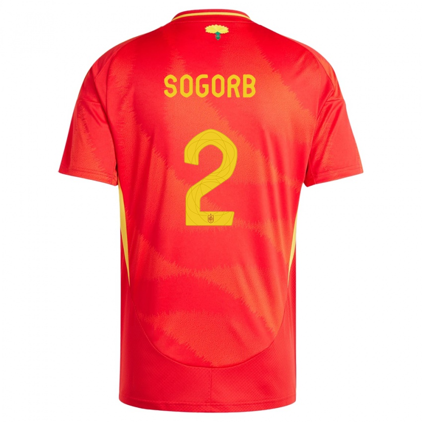 Kinderen Spanje Carles Sogorb #2 Rood Thuisshirt Thuistenue 24-26 T-Shirt