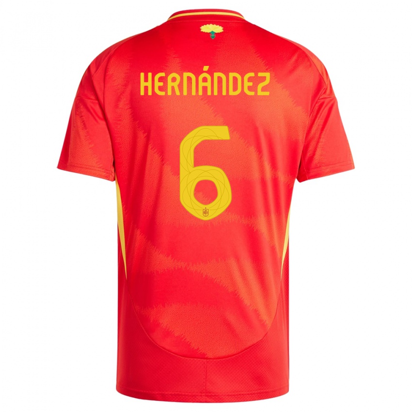 Kinderen Spanje Gerard Hernandez #6 Rood Thuisshirt Thuistenue 24-26 T-Shirt