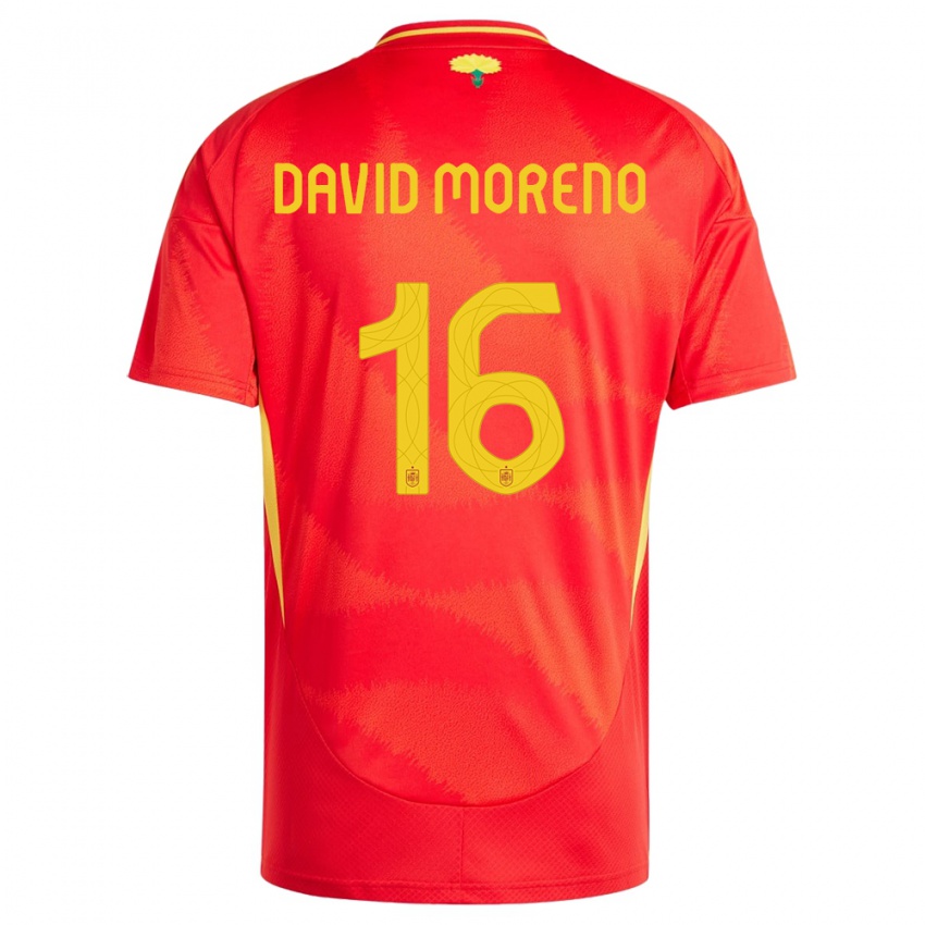 Kinderen Spanje Antonio David Moreno #16 Rood Thuisshirt Thuistenue 24-26 T-Shirt