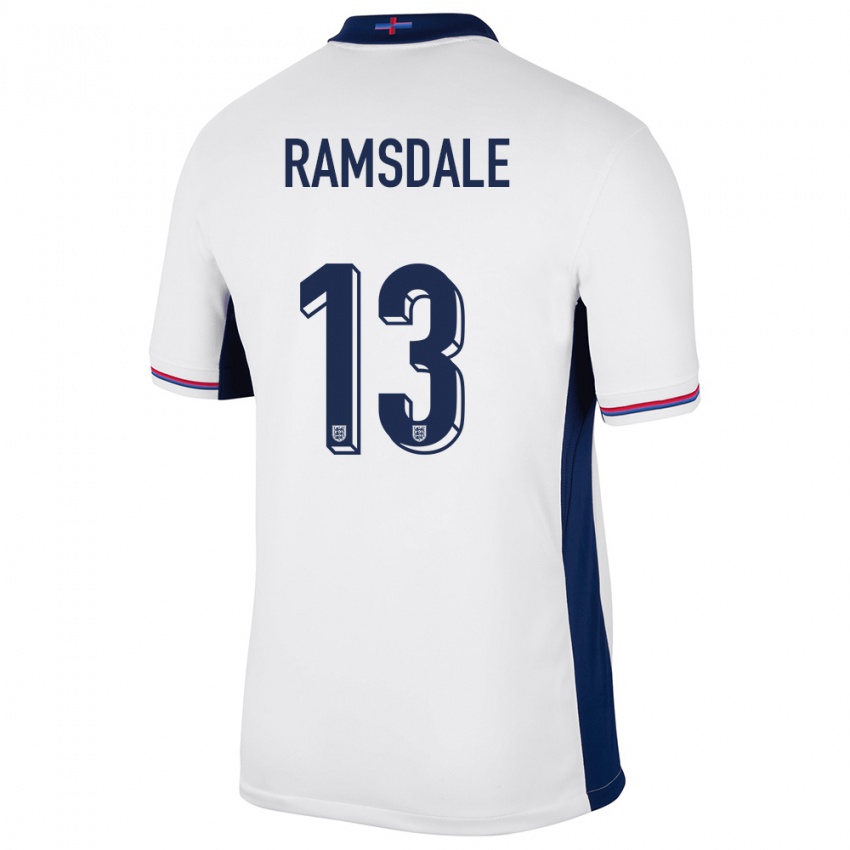 Kinderen Engeland Aaron Ramsdale #13 Wit Thuisshirt Thuistenue 24-26 T-Shirt