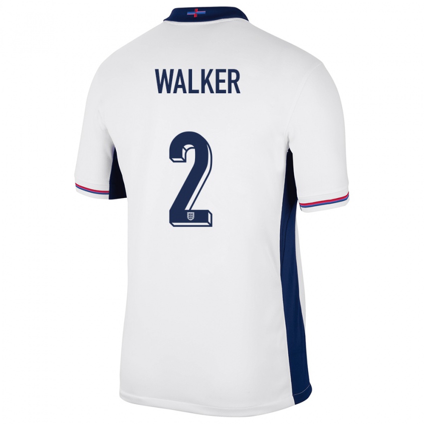 Kinderen Engeland Kyle Walker #2 Wit Thuisshirt Thuistenue 24-26 T-Shirt