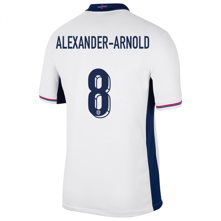 Kinderen Engeland Trent Alexander-Arnold #8 Wit Thuisshirt Thuistenue 24-26 T-Shirt