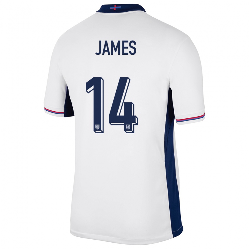 Kinderen Engeland Reece James #14 Wit Thuisshirt Thuistenue 24-26 T-Shirt