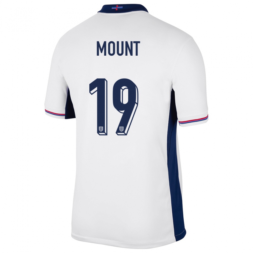 Kinderen Engeland Mason Mount #19 Wit Thuisshirt Thuistenue 24-26 T-Shirt