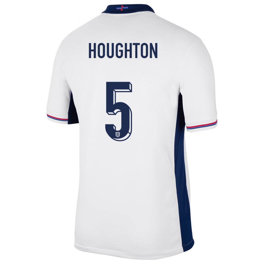 Kinderen Engeland Steph Houghton #5 Wit Thuisshirt Thuistenue 24-26 T-Shirt