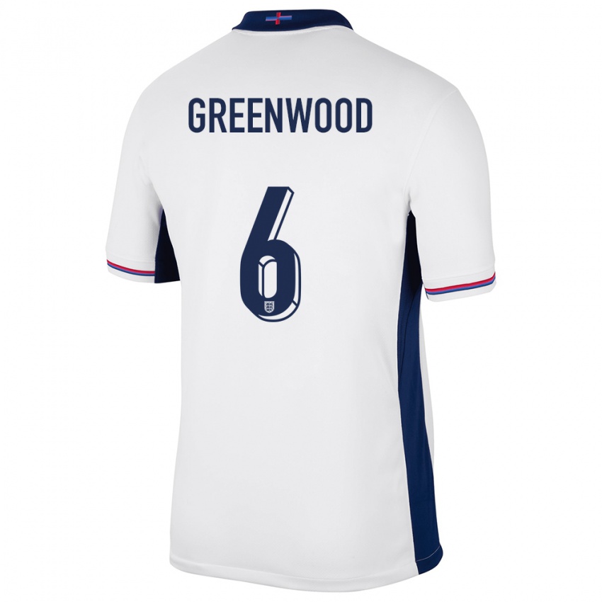 Kinderen Engeland Alex Greenwood #6 Wit Thuisshirt Thuistenue 24-26 T-Shirt