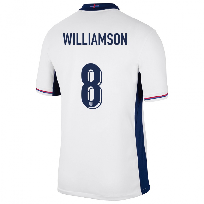 Kinderen Engeland Leah Williamson #8 Wit Thuisshirt Thuistenue 24-26 T-Shirt