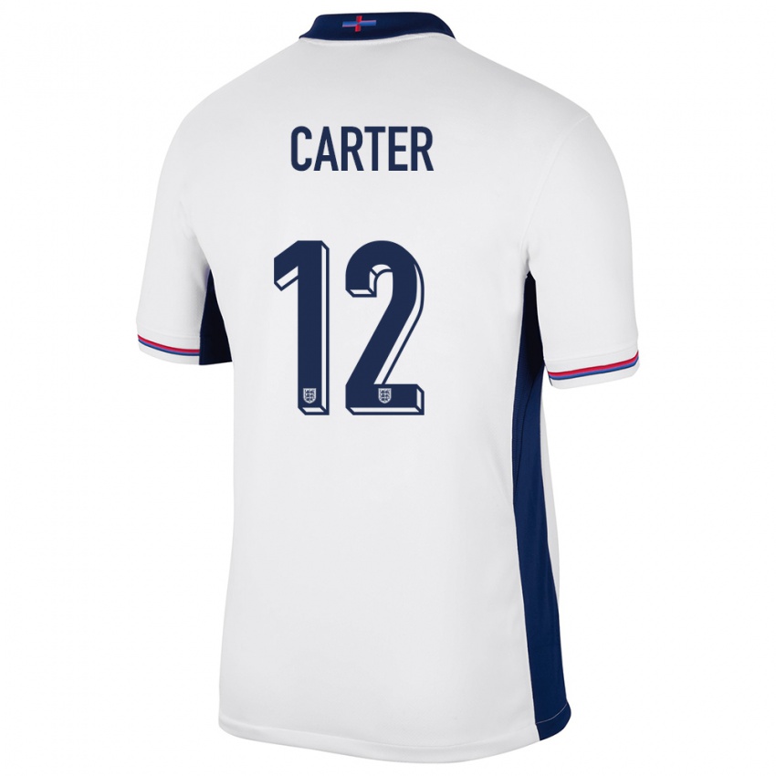 Kinderen Engeland Jess Carter #12 Wit Thuisshirt Thuistenue 24-26 T-Shirt