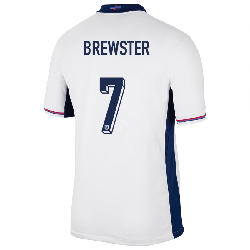 Kinderen Engeland Rhian Brewster #7 Wit Thuisshirt Thuistenue 24-26 T-Shirt