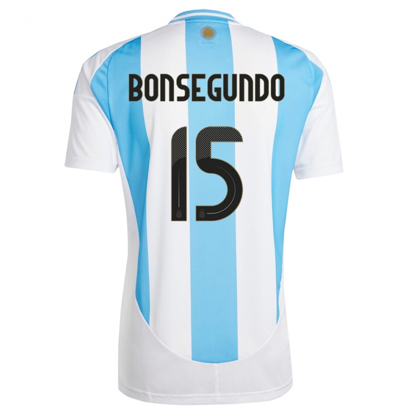 Kinderen Argentinië Florencia Bonsegundo #15 Wit Blauw Thuisshirt Thuistenue 24-26 T-Shirt