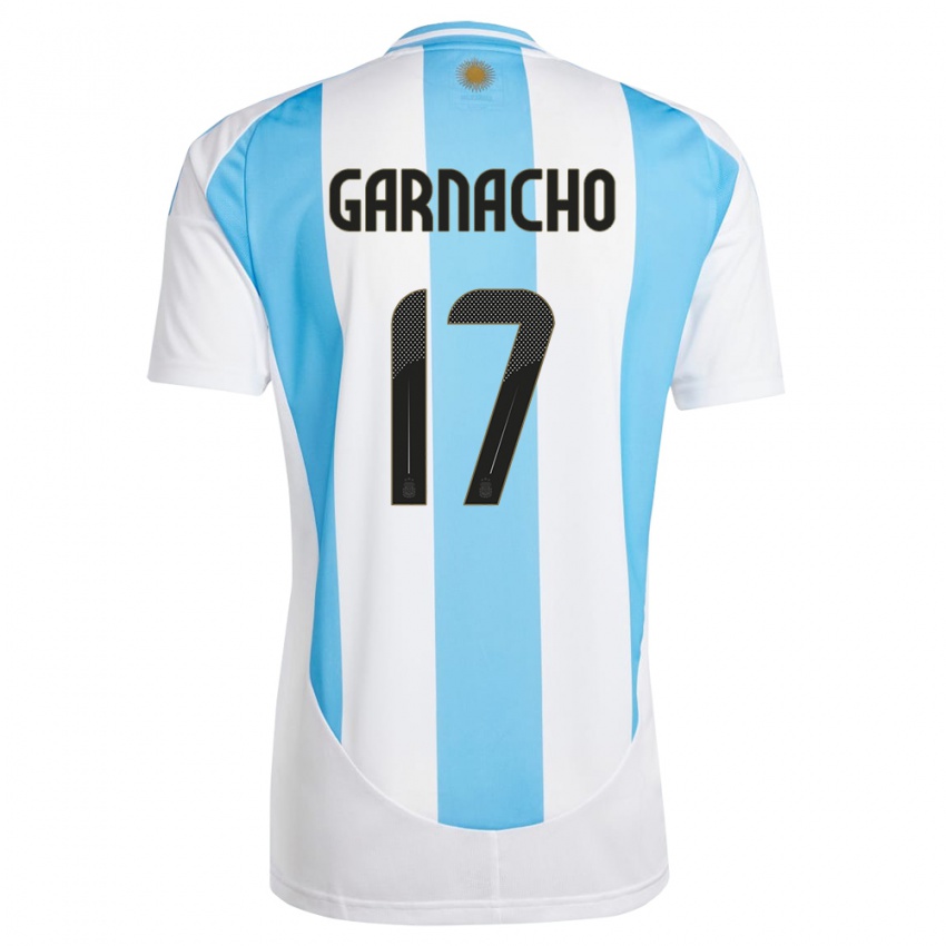 Kinderen Argentinië Alejandro Garnacho #17 Wit Blauw Thuisshirt Thuistenue 24-26 T-Shirt