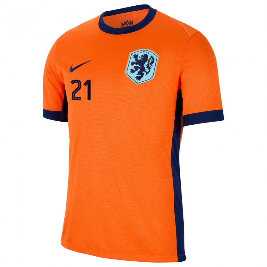 Kinderen Nederland Frenkie De Jong #21 Oranje Thuisshirt Thuistenue 24-26 T-Shirt