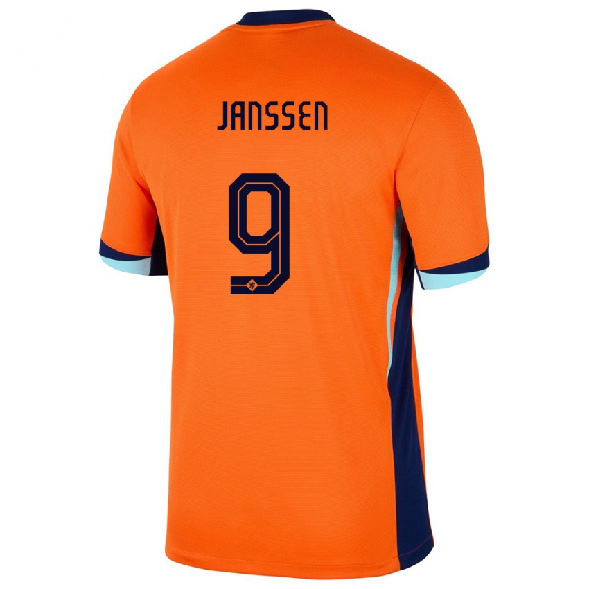 Kinderen Nederland Vincent Janssen #9 Oranje Thuisshirt Thuistenue 24-26 T-Shirt