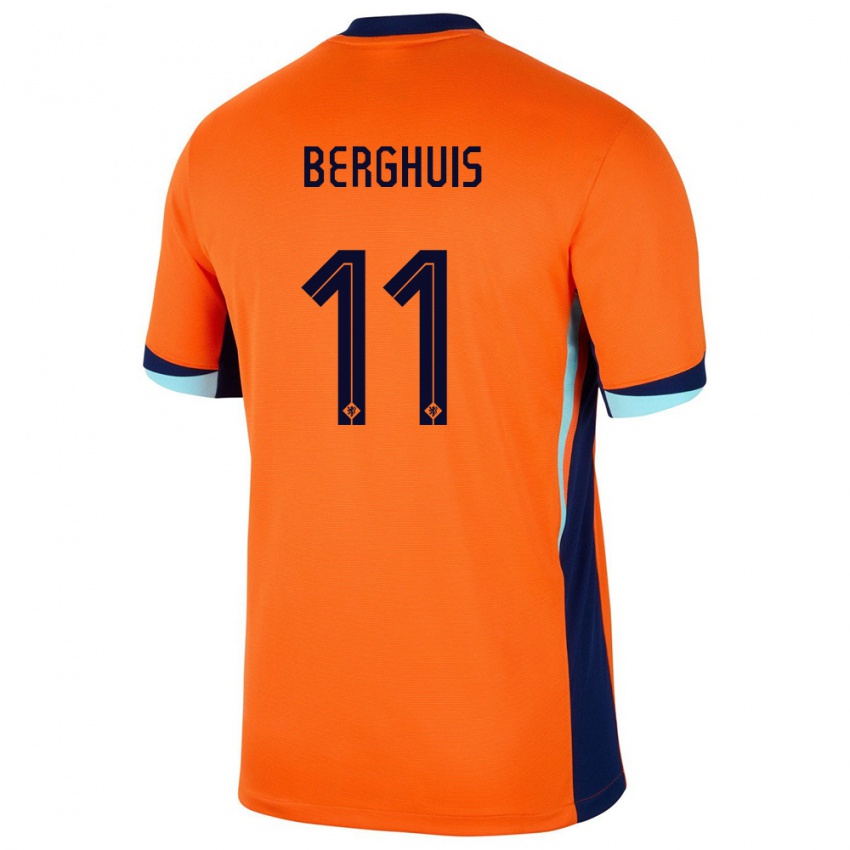 Kinderen Nederland Steven Berghuis #11 Oranje Thuisshirt Thuistenue 24-26 T-Shirt