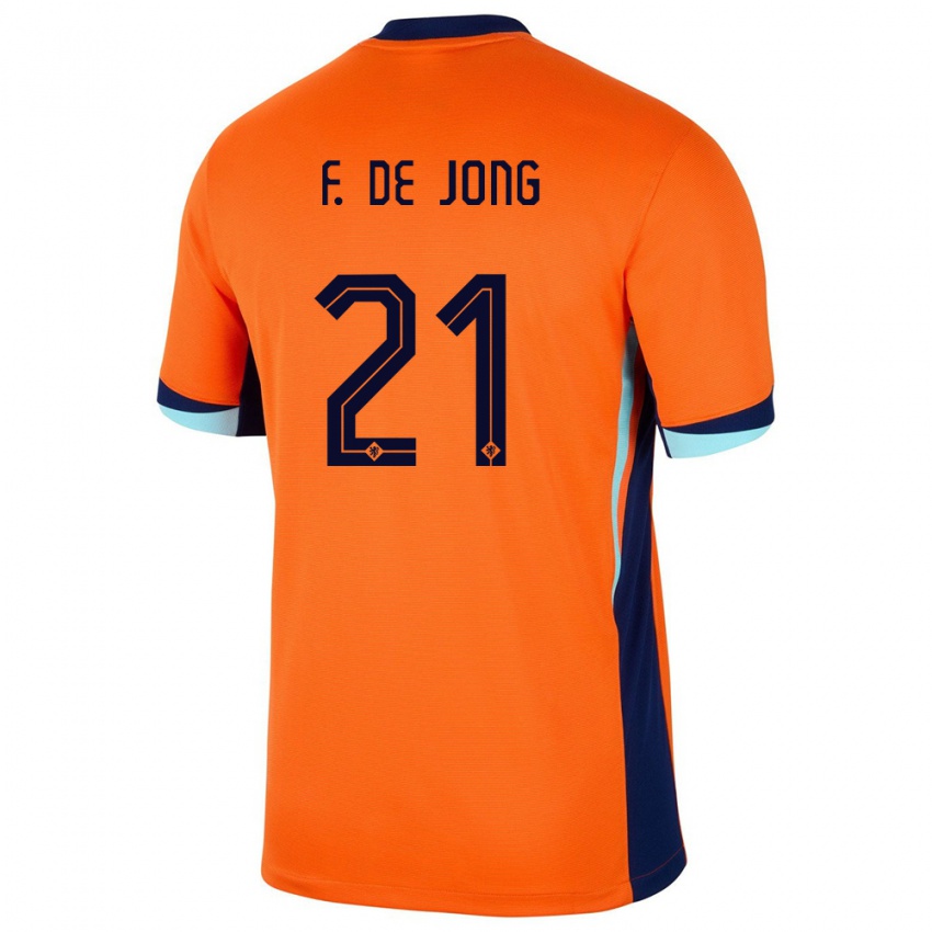 Kinderen Nederland Frenkie De Jong #21 Oranje Thuisshirt Thuistenue 24-26 T-Shirt