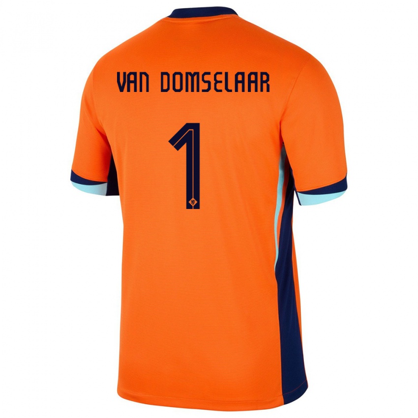 Kinderen Nederland Daphne Van Domselaar #1 Oranje Thuisshirt Thuistenue 24-26 T-Shirt