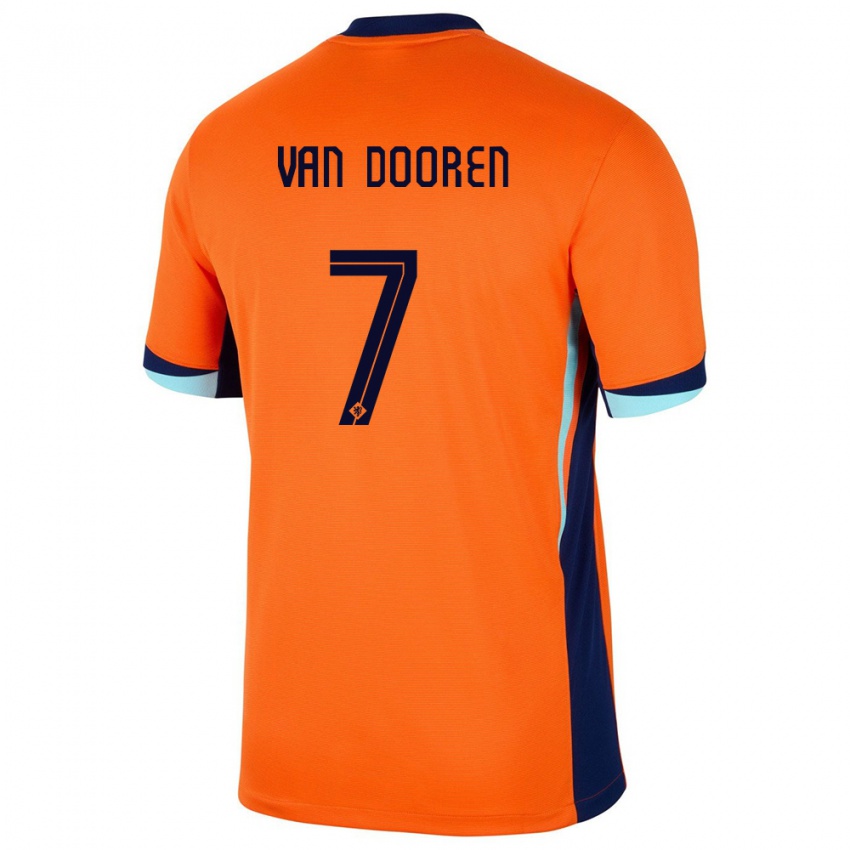 Kinderen Nederland Kayleigh Van Dooren #7 Oranje Thuisshirt Thuistenue 24-26 T-Shirt