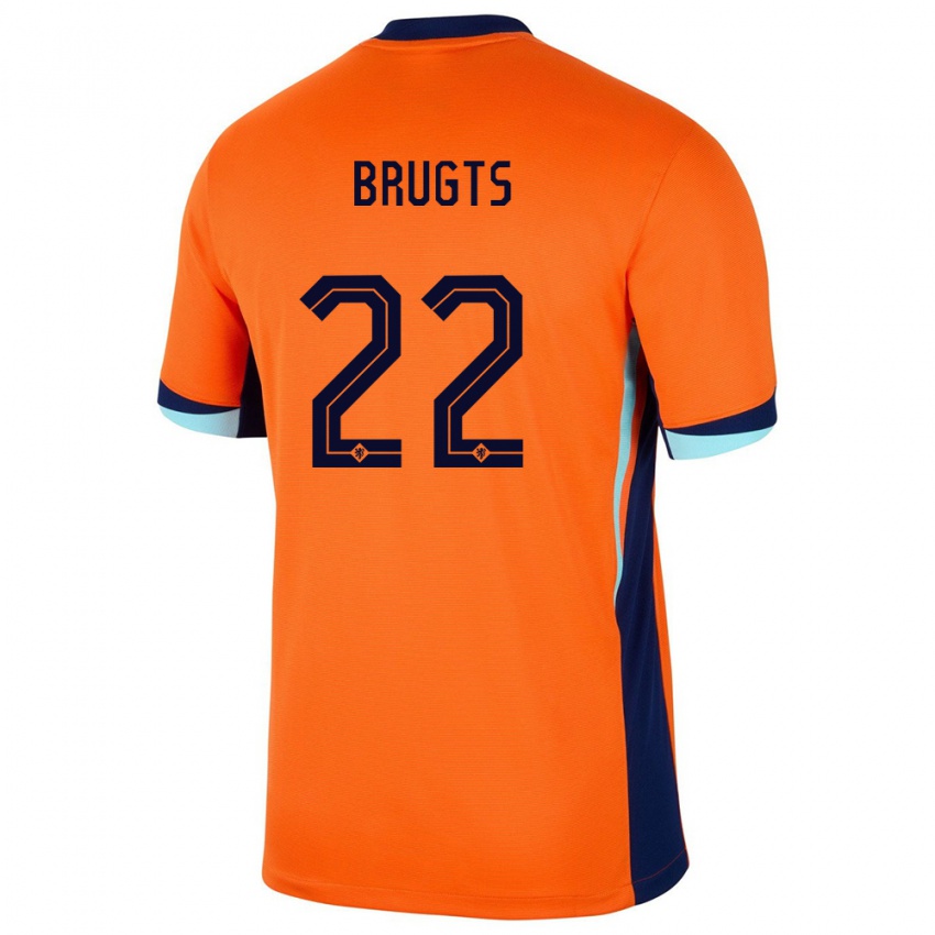 Kinderen Nederland Esmee Brugts #22 Oranje Thuisshirt Thuistenue 24-26 T-Shirt