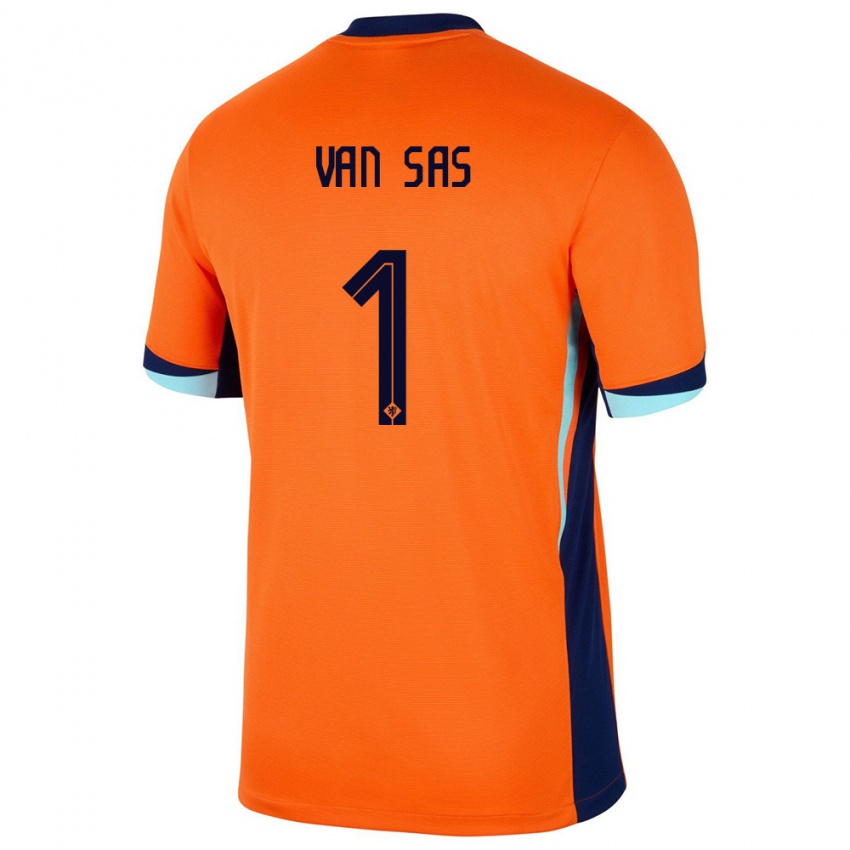 Kinderen Nederland Mikki Van Sas #1 Oranje Thuisshirt Thuistenue 24-26 T-Shirt