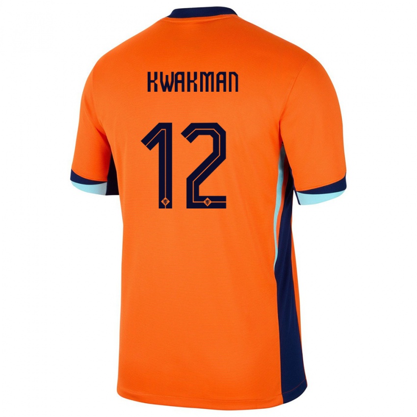 Kinderen Nederland Dave Kwakman #12 Oranje Thuisshirt Thuistenue 24-26 T-Shirt