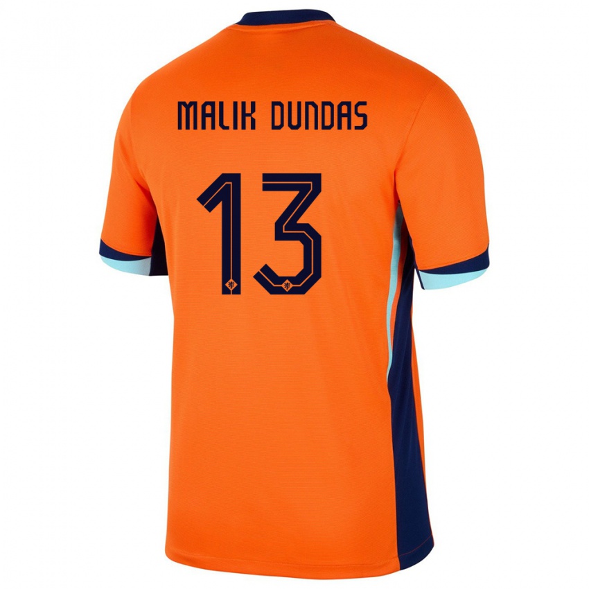 Kinderen Nederland Noa Malik Dundas #13 Oranje Thuisshirt Thuistenue 24-26 T-Shirt