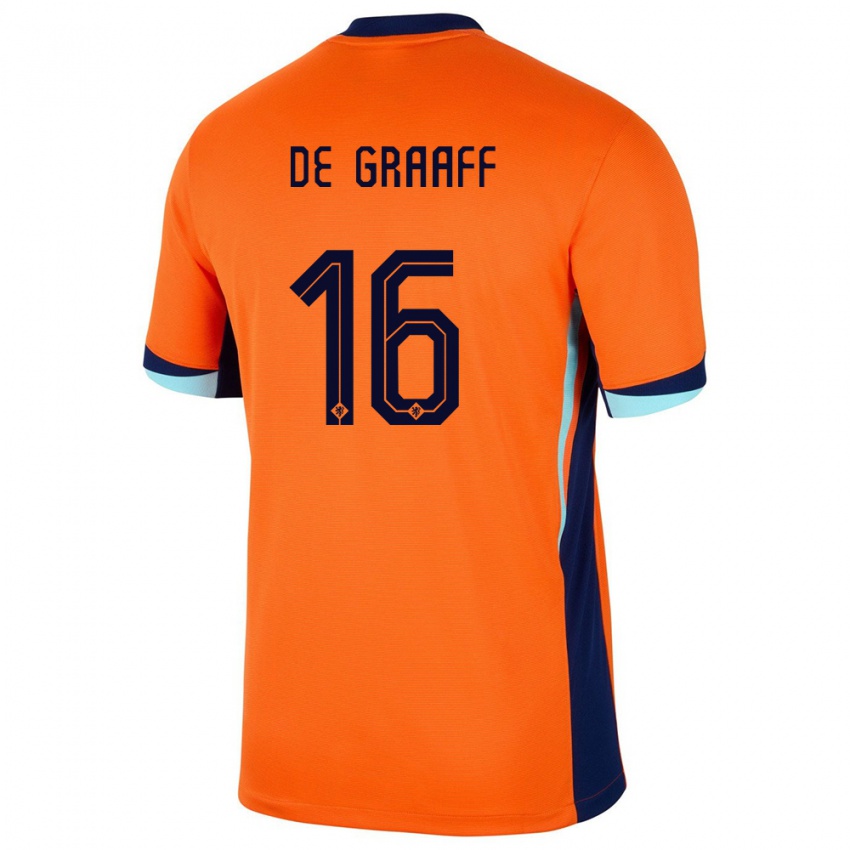 Kinderen Nederland Tom De Graaff #16 Oranje Thuisshirt Thuistenue 24-26 T-Shirt