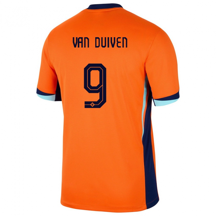 Kinderen Nederland Jason Van Duiven #9 Oranje Thuisshirt Thuistenue 24-26 T-Shirt