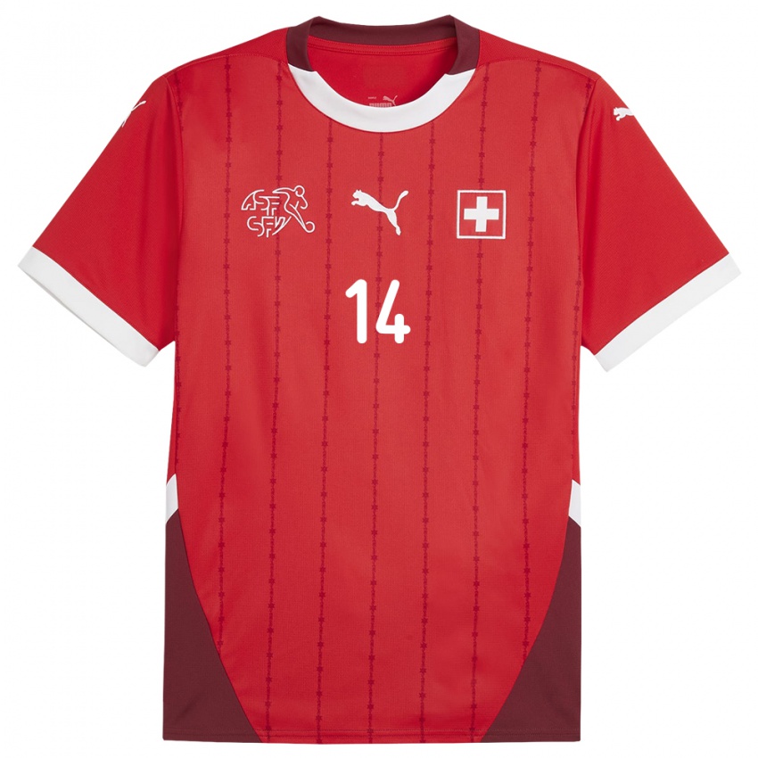 Kinderen Zwitserland Mattia Bottani #14 Rood Thuisshirt Thuistenue 24-26 T-Shirt