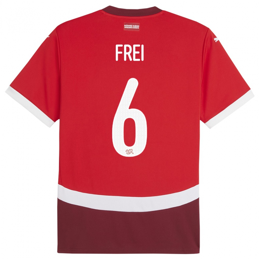 Kinderen Zwitserland Fabian Frei #6 Rood Thuisshirt Thuistenue 24-26 T-Shirt