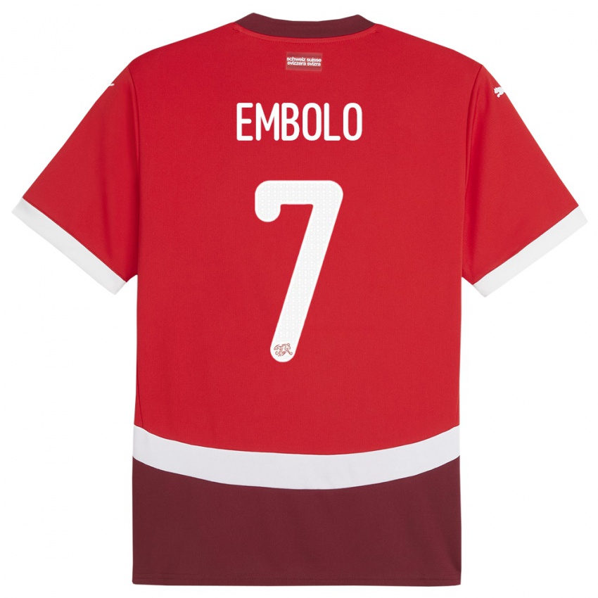 Kinderen Zwitserland Breel Embolo #7 Rood Thuisshirt Thuistenue 24-26 T-Shirt