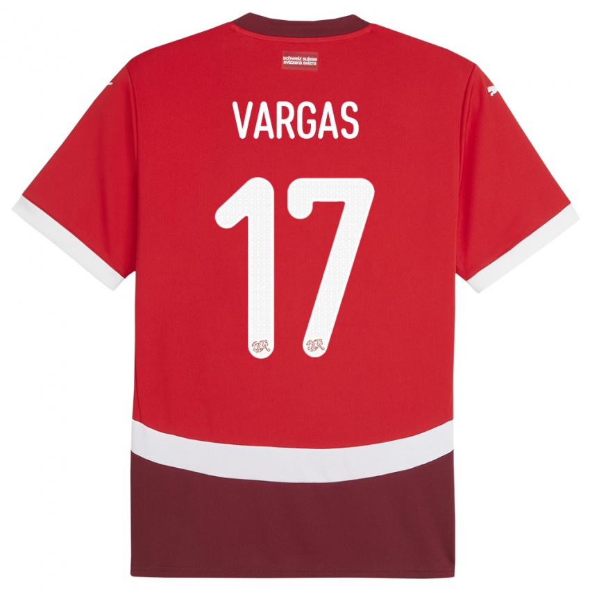 Kinderen Zwitserland Ruben Vargas #17 Rood Thuisshirt Thuistenue 24-26 T-Shirt