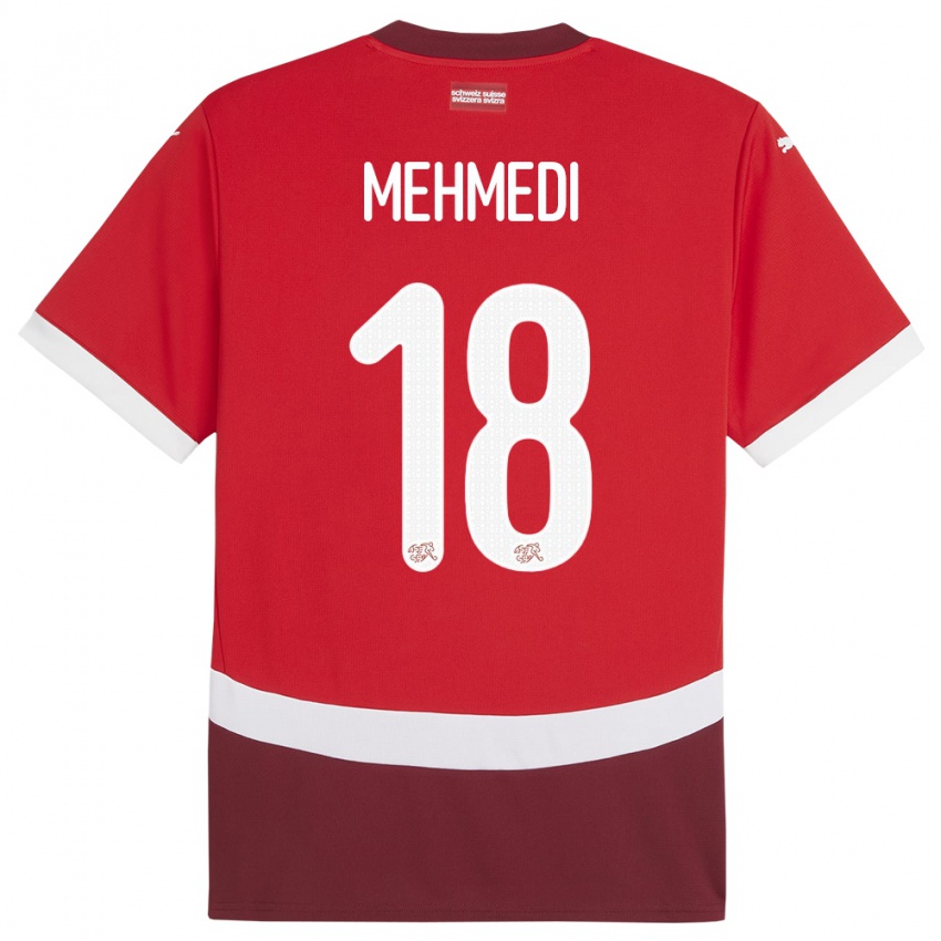 Kinderen Zwitserland Admir Mehmedi #18 Rood Thuisshirt Thuistenue 24-26 T-Shirt